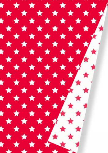 [K1414232-50] Luxe Kerstpapier Pretty Stars Rood 50cm x 175meter OP IS OP