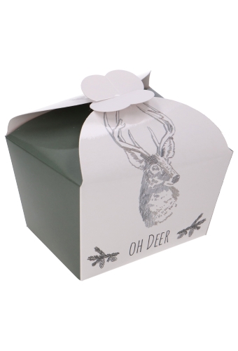 [K1360600] Bonbondoosjes OH Deer 250gr Vlindersluiting 9.5x7.5x6cm 24stuks