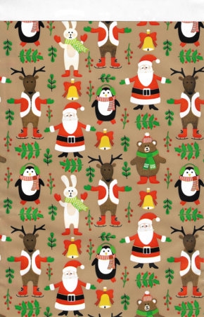 [K1230260] Kerstzakjes Christmas Santa Animals17x25cm 200 stuks