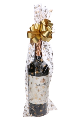 [K1171226] Wijnzakje Transparante Stars Gold 18x50cm 50stuks