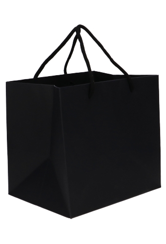 [K1110786] Kadotasjes Reno Zwart 20x16x19cm 190gram Met Koord 10 stuks