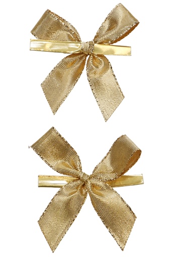 [K1420291] Luxe Strikje Satijn Metallic Goud & Clip 6x4cm 250stuks lint 1.5cm