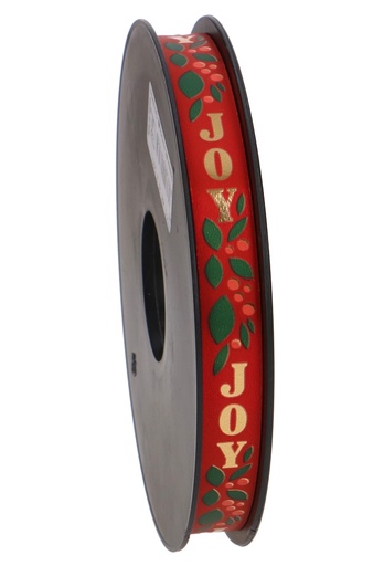 [K1010390] Kerst Krullint Christmas Joy Rood 15mm x 100 meter OP IS OP