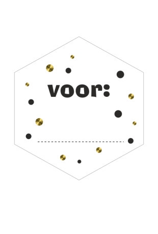 [K1210255] Etiketten Everyday Ruit Dots Goud Zwart met Voor 3.9x4.1cm 250stuks