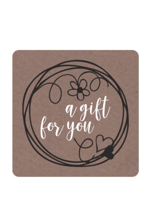 [K1210261] Etiketten Everyday A Gift For You Kraft 3.9x3.9cm 250stuks