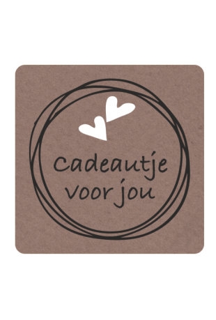 [K1210262] Etiketten Everyday Cadautje Voor Jou Kraft 3.9x3.9cm 250stuks