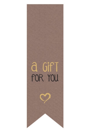[K1210265] Langwerpig Vaandel Everyday A Gift For You Kraft 2.5 x 8.5cm 250stuks