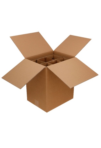 [1171229] Wijnverzenddoos 6 fles & Interieur 32.3x25.3x37.7cm 20stuks