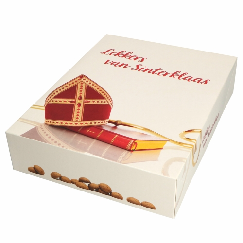 [1220236] Sintdoos Boterletterdoos Lekker van Sinterklaas 28x21x6cm 100stuks
