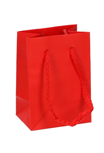 [K1110794] Kadotasjes Latina Mat Rood Met Koord 7x5x10cm 12stuks