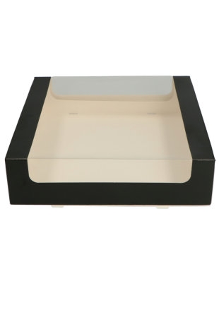 [1230257] Kransdoos Zwart 1 Pound Met Venster 22.7x22.7x6cm 125stuks