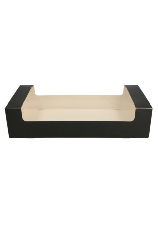 [1230259] Kransdoos Zwart 3 Pound Met Venster 39.1x18.4x9.2cm 125stuks