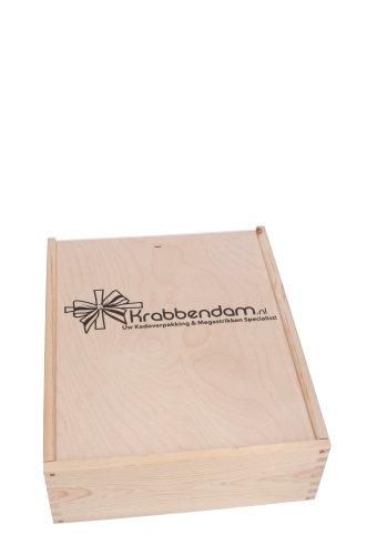 [1170482-PR-1KL] Wijnkist 3 Fles Schuifdeksel Digitaal 1kl Bedrukking 34x27.7x9cm 10st