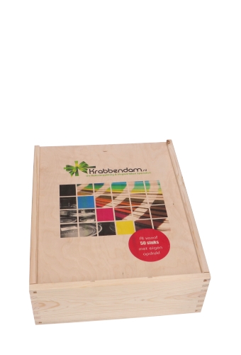 [1170482-PRINT] Wijnkist 3 Fles Schuifdeksel Digitaal Bedrukking 34x27.7x9cm 10stuks