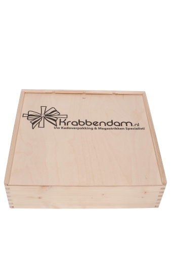 [1170488-PR-1KL] Wijnkist 4 Fles Schuifdeksel Digitaal 1kl Bedrukking 34x37.2x9cm 10st