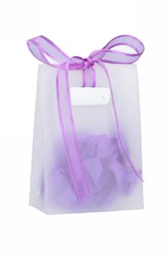 [K1110102] Kadotasje Dolo White Frosted 150my Klein 7.5x4x10cm 25stuks