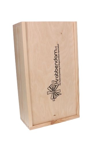 [1170913-PR-1-KL] Champagnekist 2 Fles Digitaal 1kleur Bedrukking 40x24.3x12.3cm 10st