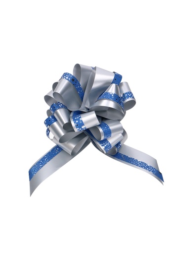 [K1420288] Kerst Trek Strikken Stars Blauw Doorsnee 120mm met een lint 20mm 30st