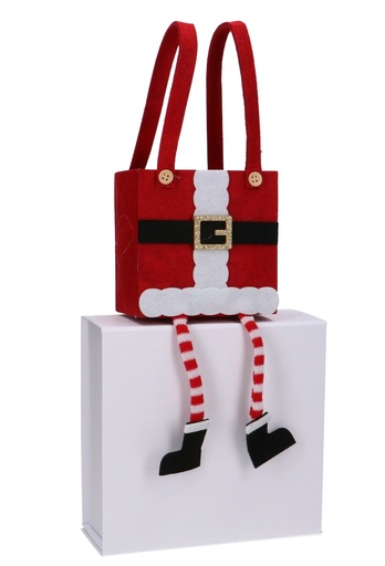 [K1230265] Geschenktasjes Santa Met Voetjes 11x7.5x24cm 1stuks