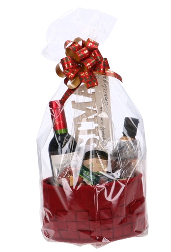 [K1230271] Geschenkmandje Vilt Bordeaux 19x9cm 4stuks & GRATIS STRIKJES & ZAKJES