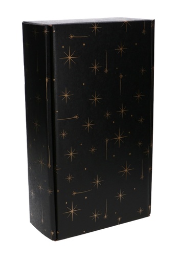 [K1171225] Luxe Wijndozen Ferro Zwart Stars voor 2 fles 34x18.5x9cm 30stuks