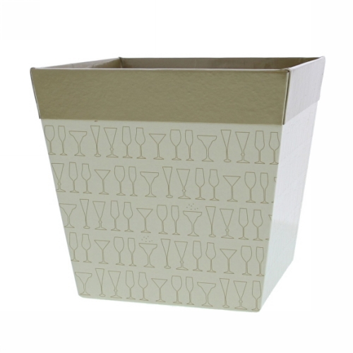 [K177086] Geschenkverpakking Sparkle open bakje vierkant 15.5x15.5x14.5cm 6stuks