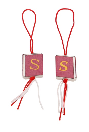 [K1340780] Gelukspoppetjes Sinterklaas Boek 2x2.5cm Hout Aan Koordje 100stuks