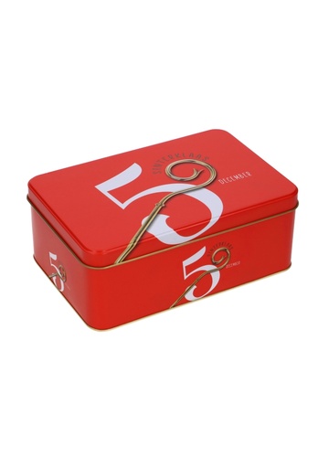 [1150490] Blikken Sint Staf 5 December Rood 19.2x12.7x7.5cm 12stuks