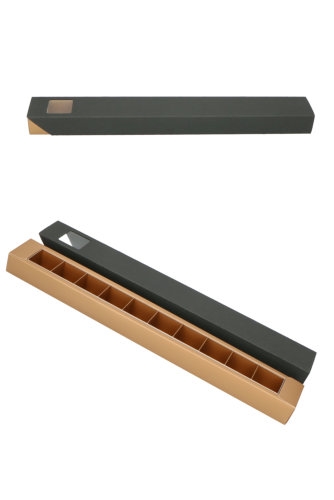 [1360612] Schuif Bonbondoosjes Oslo Mat Zwart 10 Bonbons 40x5.1x3.2cm 36stuks