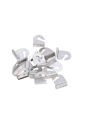[K1030061] Plafond Clip  Zilver Aluminium Met Ophanghaak 10stuks
