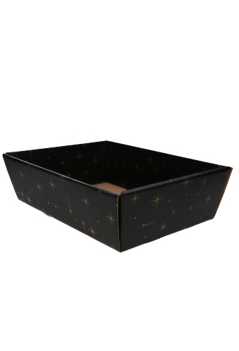 [K1272101] Geschenkdoos Korf Mera Zwart Stars 29x21x9cm 30stuks