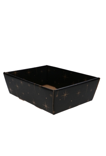 [K1272100] Geschenkdoos Korf Mera Zwart Stars 23x17x8cm 50stuks
