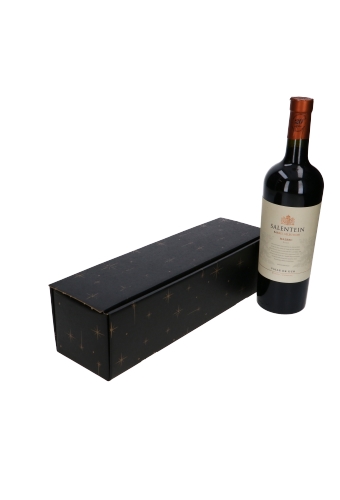 [K1171224] Luxe Wijndozen Ferro Zwart Stars voor 1 fles 34x9x9cm 100stuks