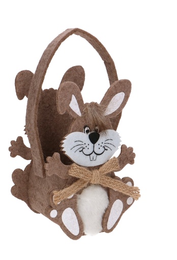 [K1110797] Paastasje Haas Met Kuif Vilt & Hengsel 5x6.5x6cm 6stuks