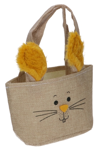 [K1110754] Paastasje Haasje Met 2 Oren Jute & Hengsels 13x6.5x10cm 12stuks