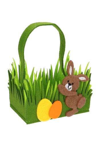 [K1110800] Kadotasjes Haas & Paaseieren Vilt & Hengsel 15x9.5x8cm  1stuks