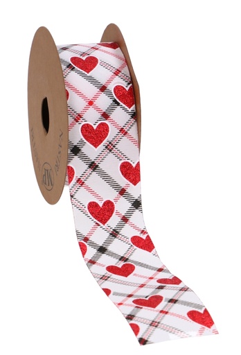 [K1391229] Satijn Kadolint Hartjes & Ruit 40mm x 15meter