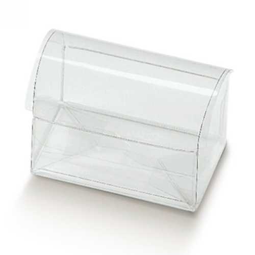 [K1270345] Transparant Kadodoosje Schatkistje Klein 2 bonbons 7x4.5x5.2cm.10stuks