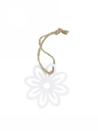 [K1340634] Houten Deco Bloempje Wit & Koordje 5cm 24stuks