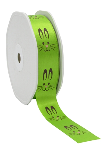 [K1390912] Luxe Satijn Lint Groen Happy Easter Bunny 22mm x 25meter