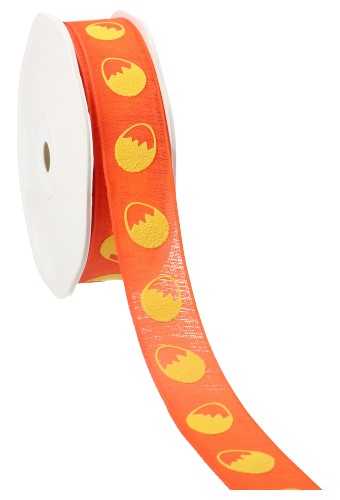 [K1390735] Kadolint Natural Met Draad Oranje Paas Ei Geel 22mm x 20meter