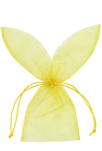 [K1070999] Organza zakjes Geel Bunny 11x29cm 10stuks