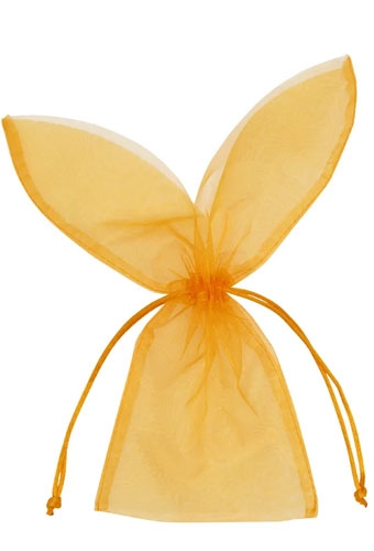 [K1071000] Organza zakjes Oranje Bunny 11x29cm 10stuks