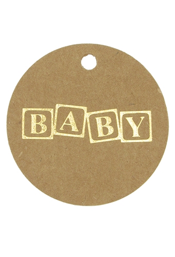 [K1020432] Kadokaartje Baby Metallic Goud 5cm 50stuks