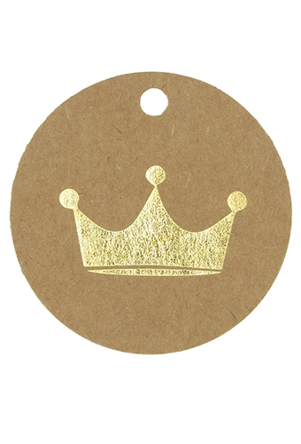 [K1020435] Kadokaartje Baby Princes Metallic Goud 5cm 50stuks