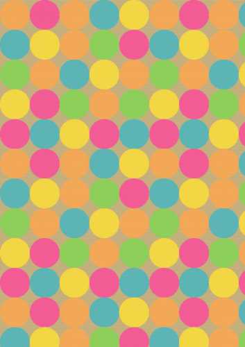 [1050308_50] Kraft Bruin Geschenkpapier Dots Fluor 60gr 50cm x 250meter