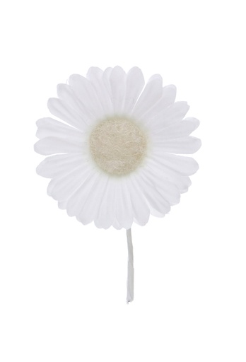 [K1340791] Kado Decoratie Gerbera Bloem Wit Met IJzerdraad 6.5x10cm 12stuks