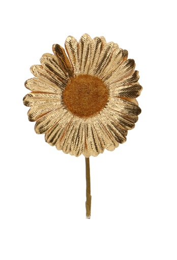 [K1340795] Kado Decoratie Gerbera Bloem Goud Metallic IJzerdraad 6.5x10cm 12stuks