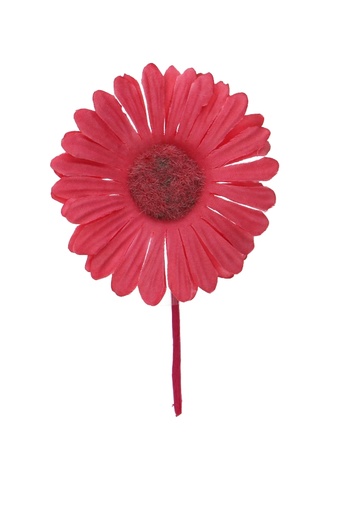 [K1340796] Kado Decoratie Gerbera Bloem Frambose Met IJzerdraad 6.5x10cm 12stuks