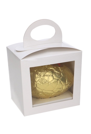 [K1360635] Paasdoosje Wit Met Venster Met Hengsel & Sokkel 16x12x15.5cm 25stuks
